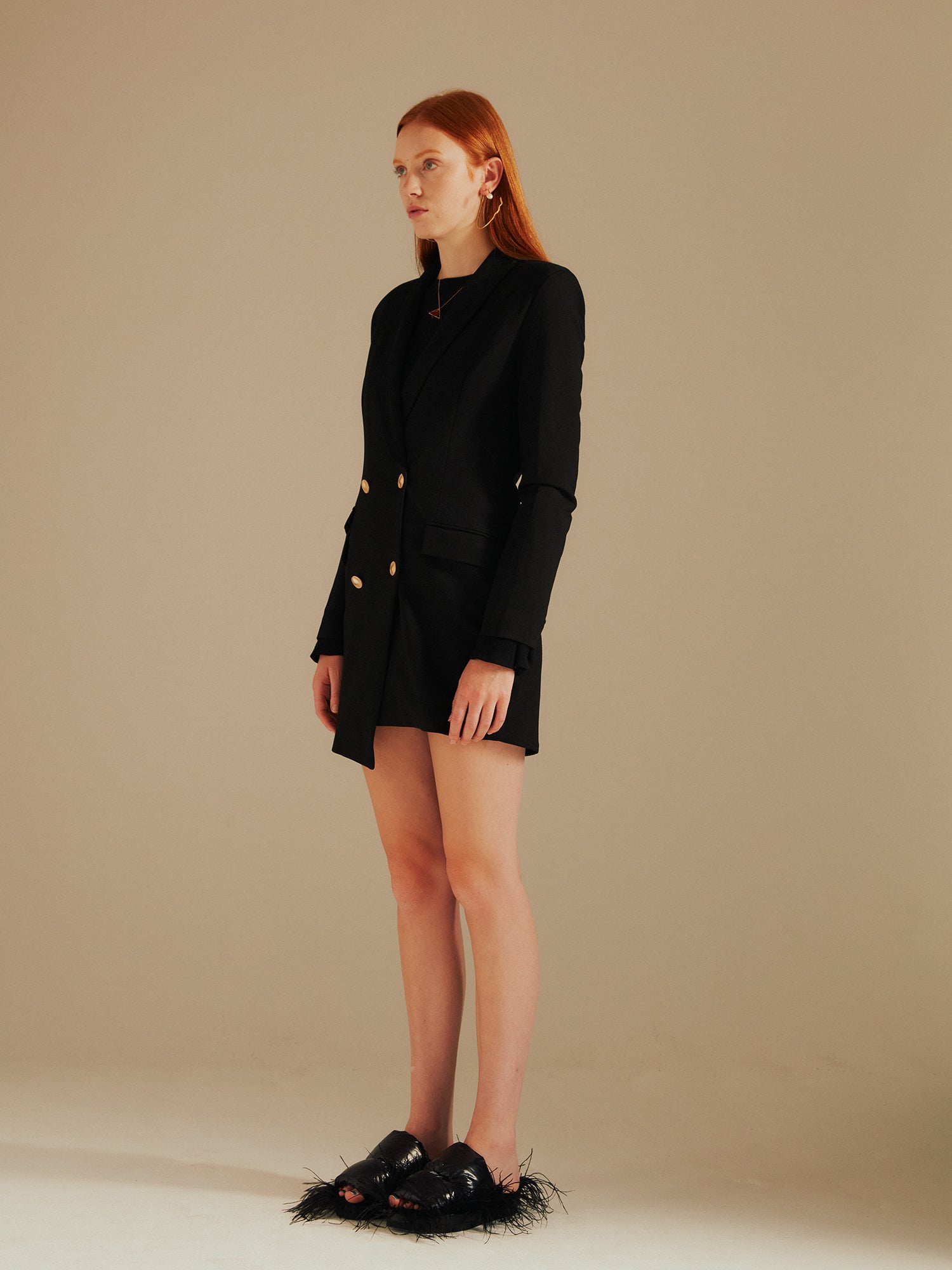 Nola Tailored Black Blazer Dress