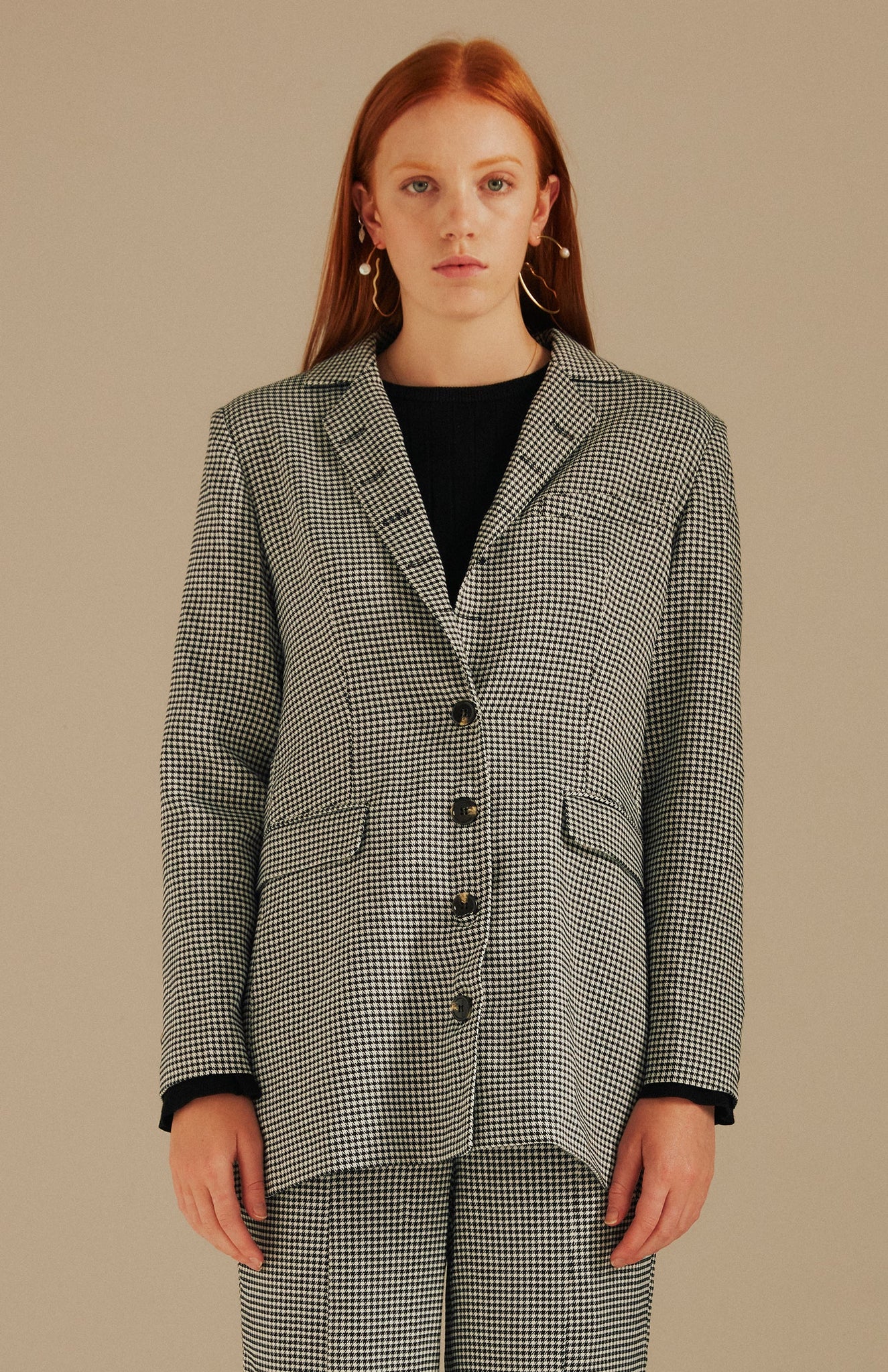 Hayley Houndstooth Boyfriend Suit