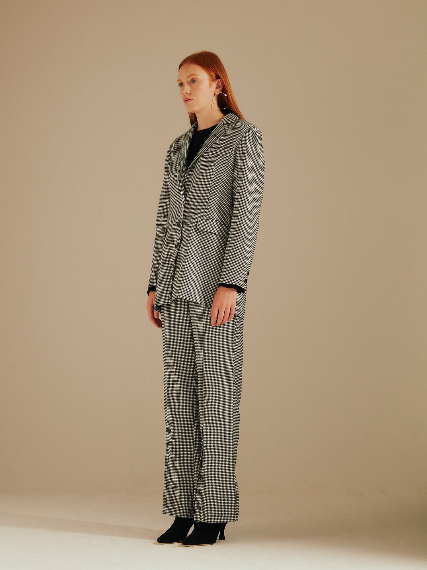 Hayley Houndstooth Boyfriend Suit