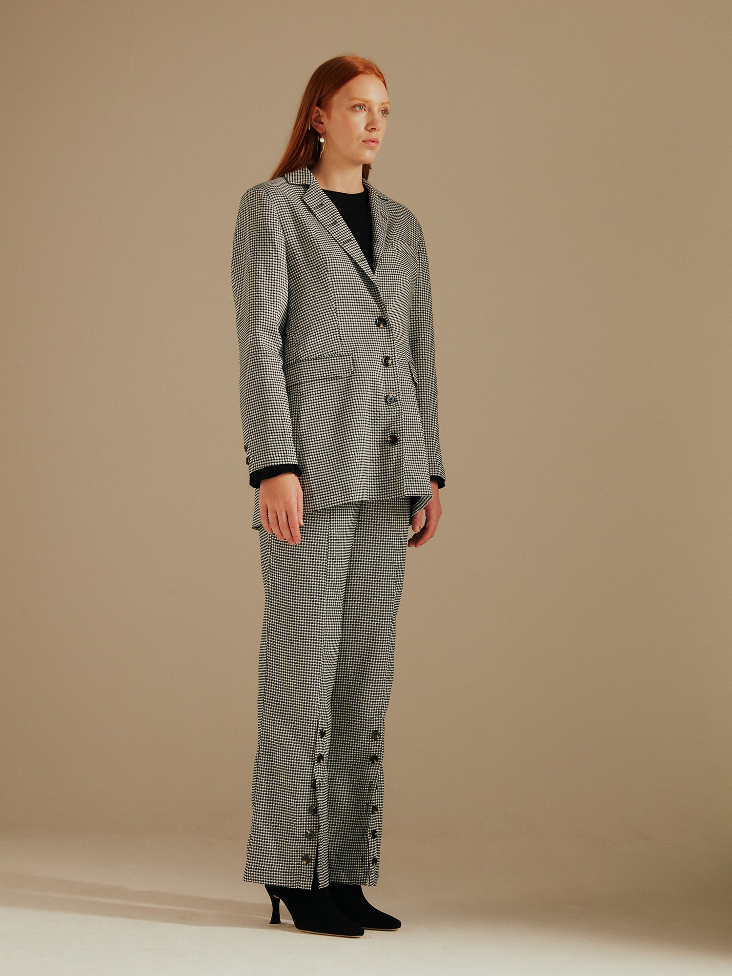 Hayley Houndstooth Boyfriend Suit