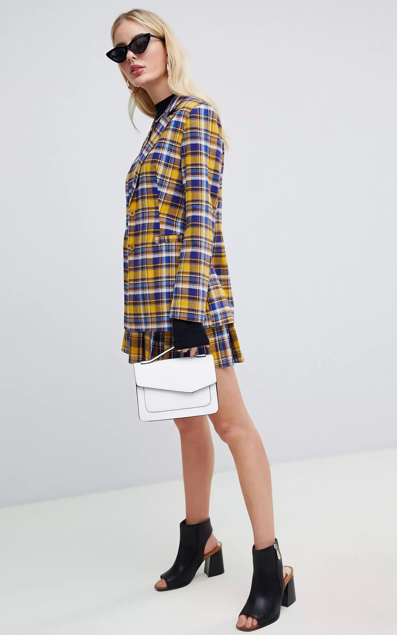 Multi Check Oversized Blazer