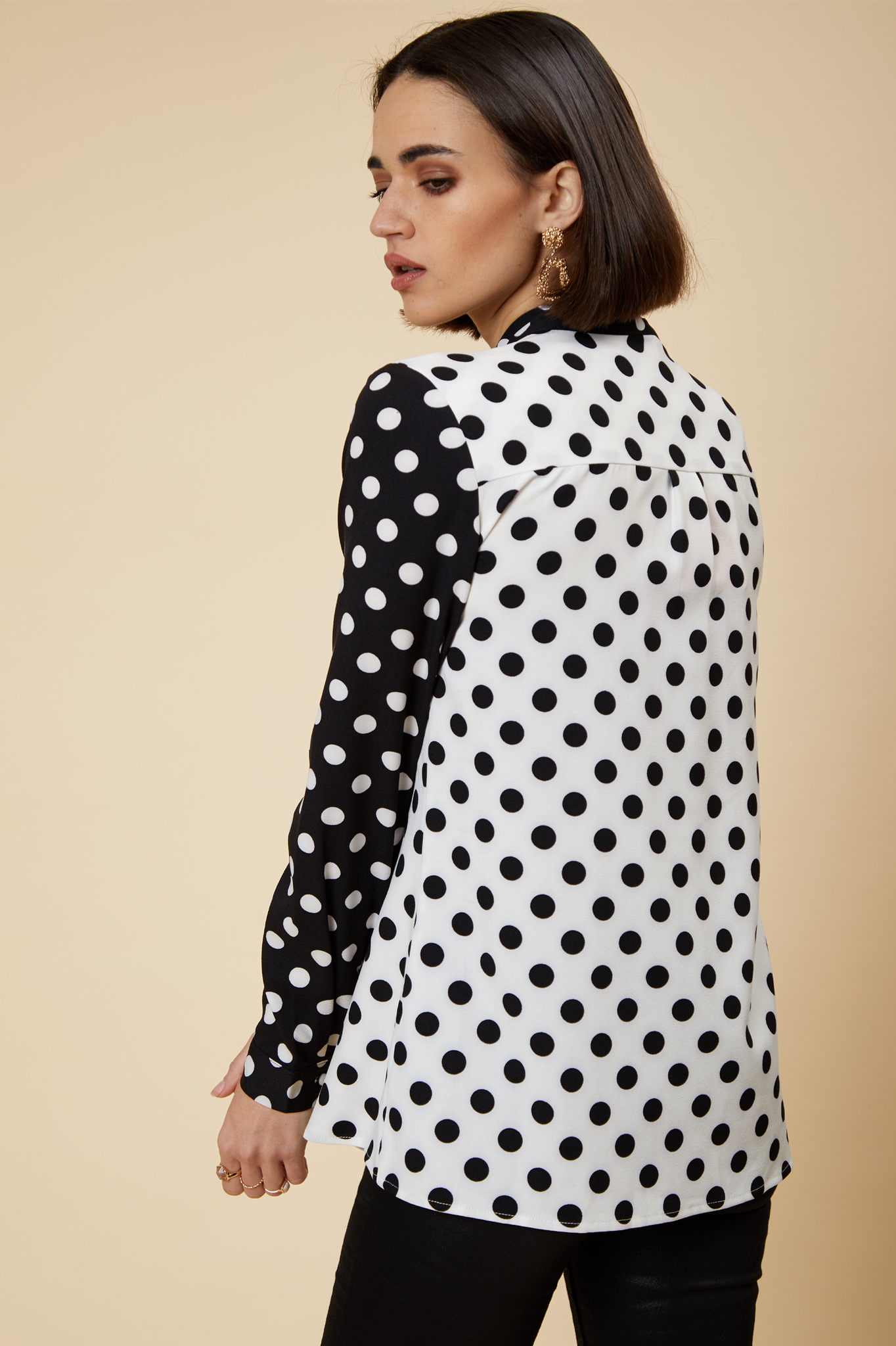 Mix & Match Polka-Dot Pussybow Shirt