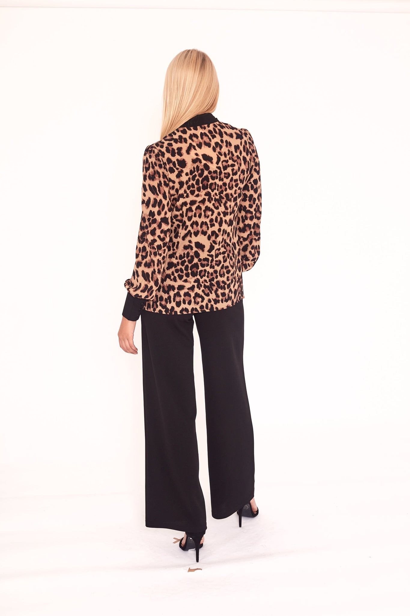 Leopard Print  Pussy Bow Blouse