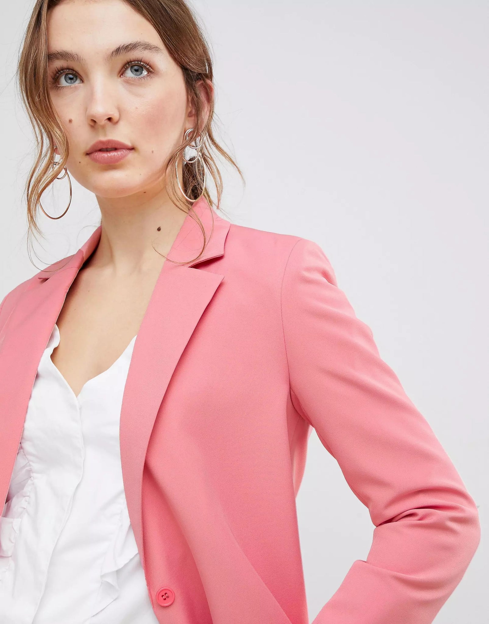 Pink Long Sleeve Boxy Blazer