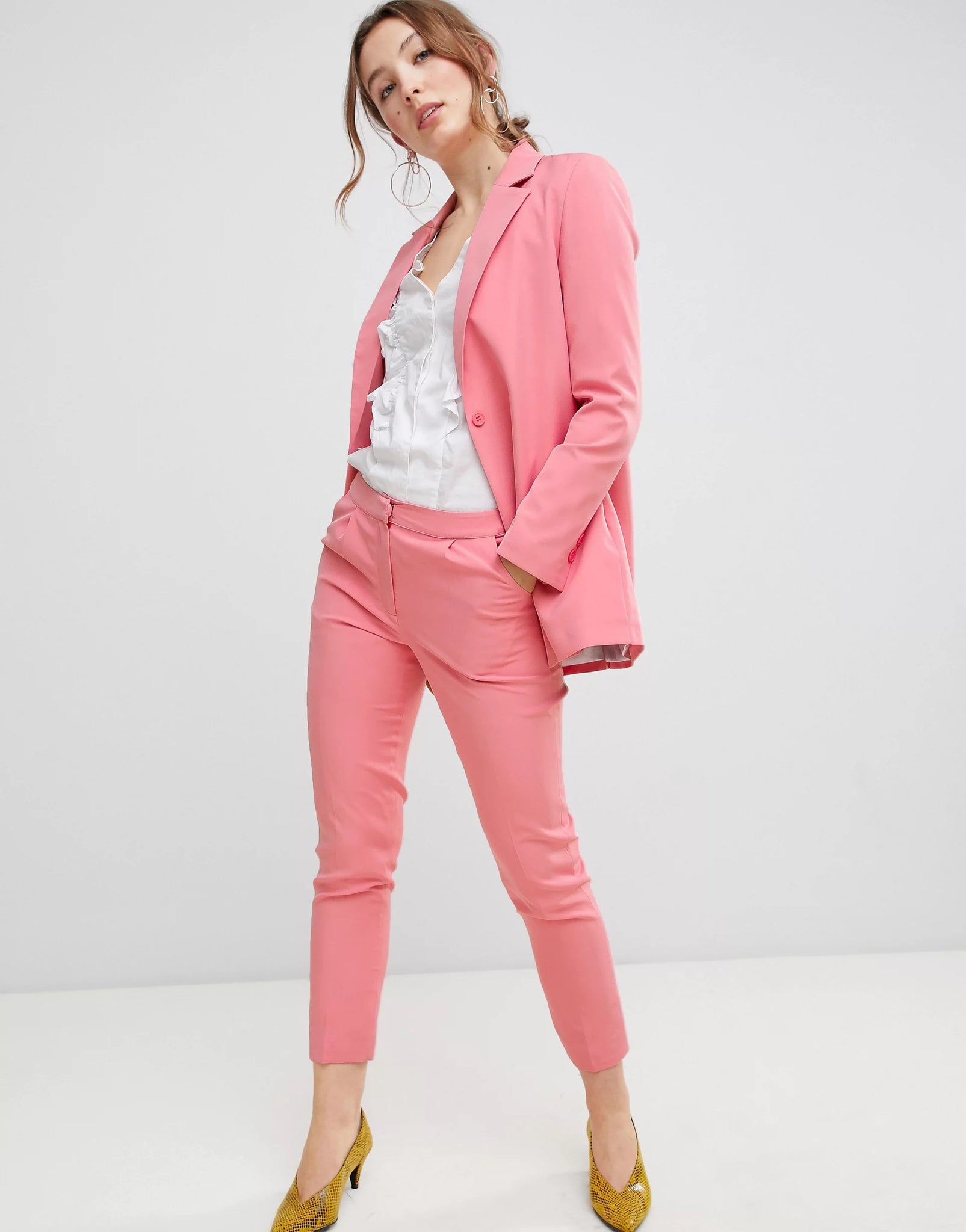 Pink Long Sleeve Boxy Blazer