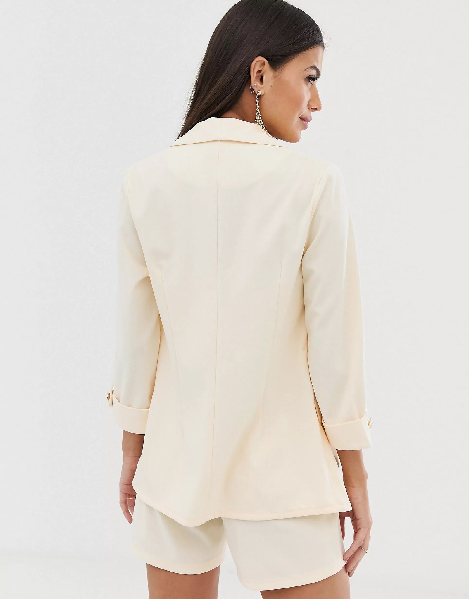 Cream Gold Button Blazer