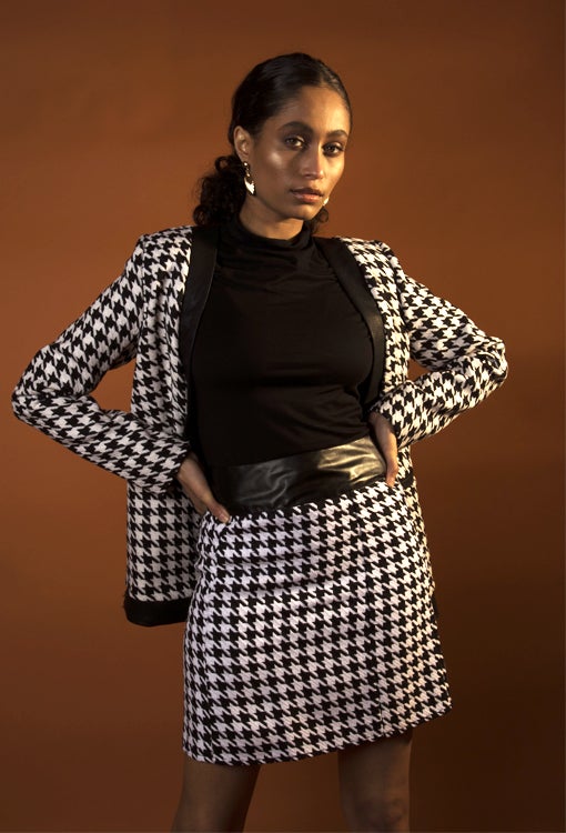 Houndstooth Jacket in Black And White