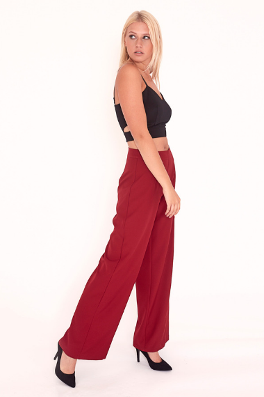 UNIQUE21 Hero Berry Red High Waist Wide Leg Trouser