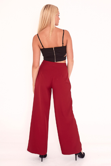 UNIQUE21 Hero Berry Red High Waist Wide Leg Trouser