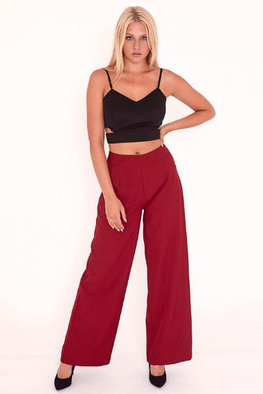 high waisted trousers front view