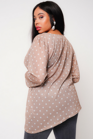 UNIQUE21 HERO Polka Dot Wrap Blouse
