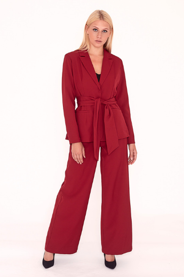 UNIQUE21 Hero Berry Red High Waist Wide Leg Trouser