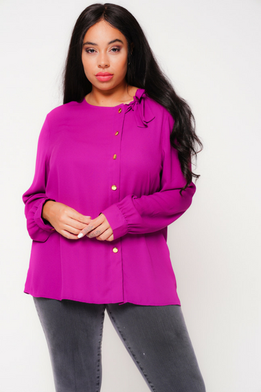 UNIQUE21 HERO Purple Pussyneck Blouse
