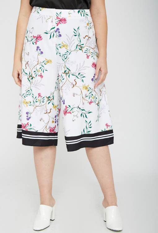 UNIQUE21 HERO Floral Culottes With Contrast Hem