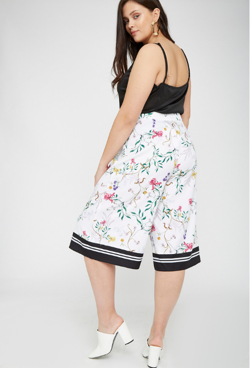 UNIQUE21 HERO Floral Culottes With Contrast Hem