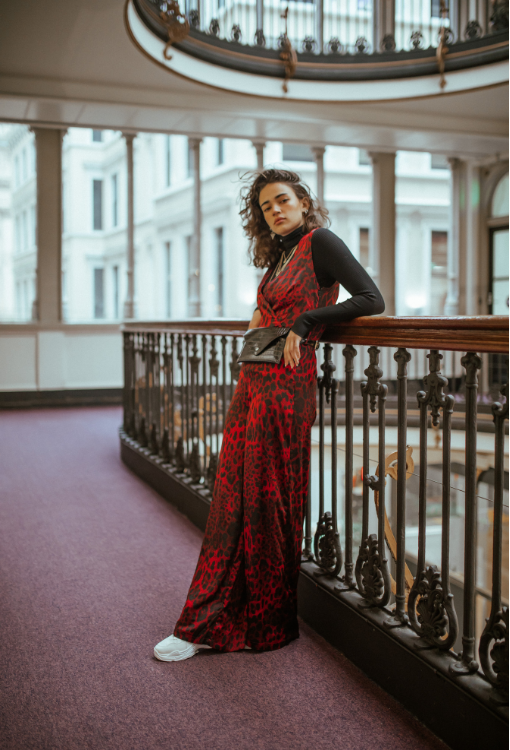 Red Leopard Print Jumpsuit