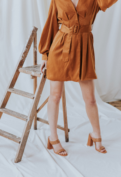 oversized belted blazer dress Signature Oversized Belted Blazer Dress | Caramel Tan