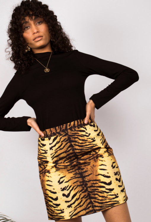 Tiger print hot sale skirt