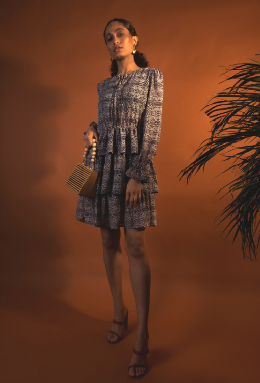 Snake Print Smock Dress