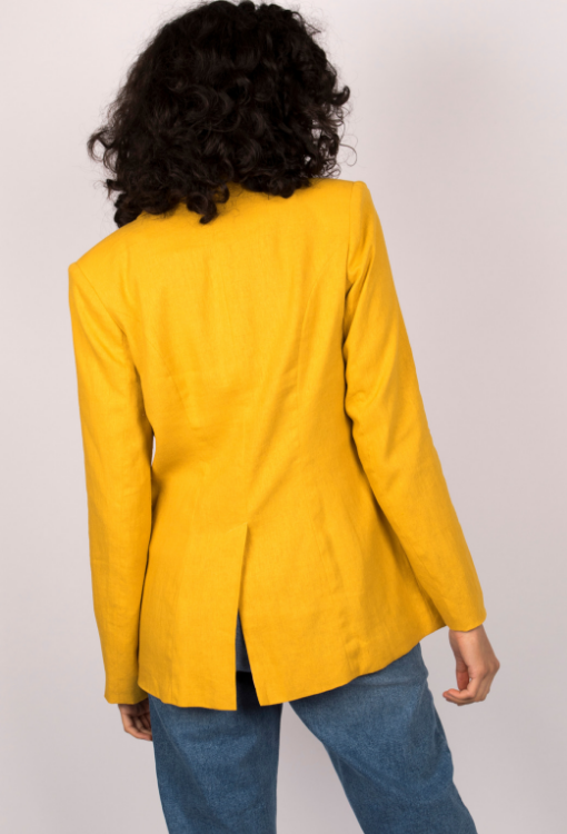 Mustard Linen Style Blazer