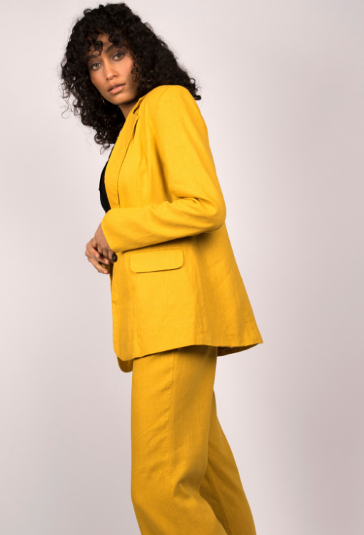 Mustard Linen Style Blazer