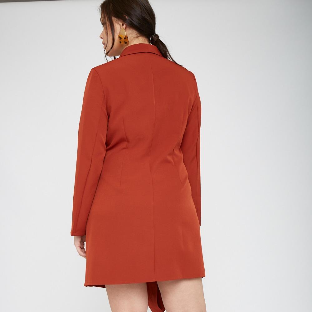 Relaxed Fit Blazer Dress In Rust