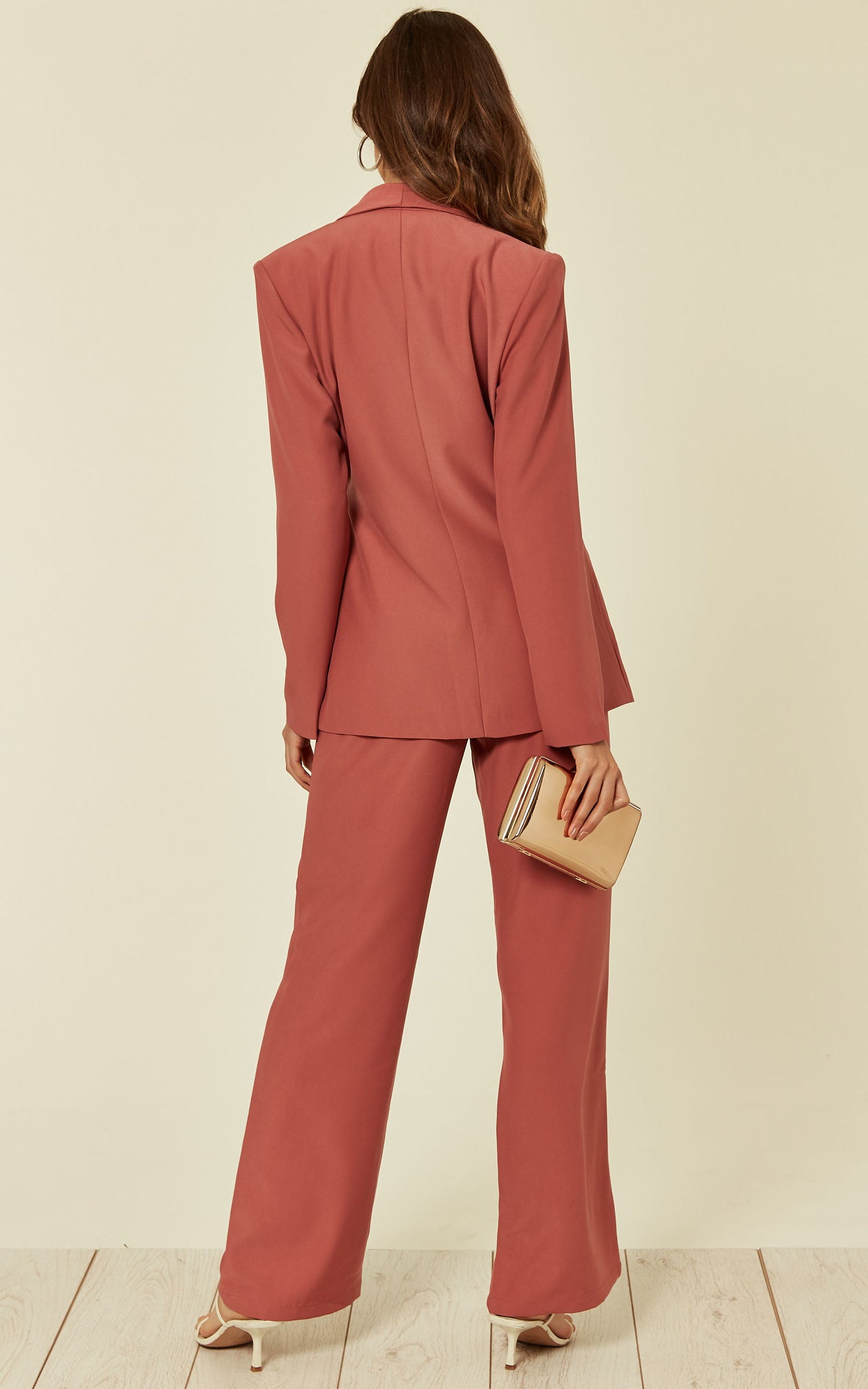 Wide Leg Trousers In Dark Rose Pink