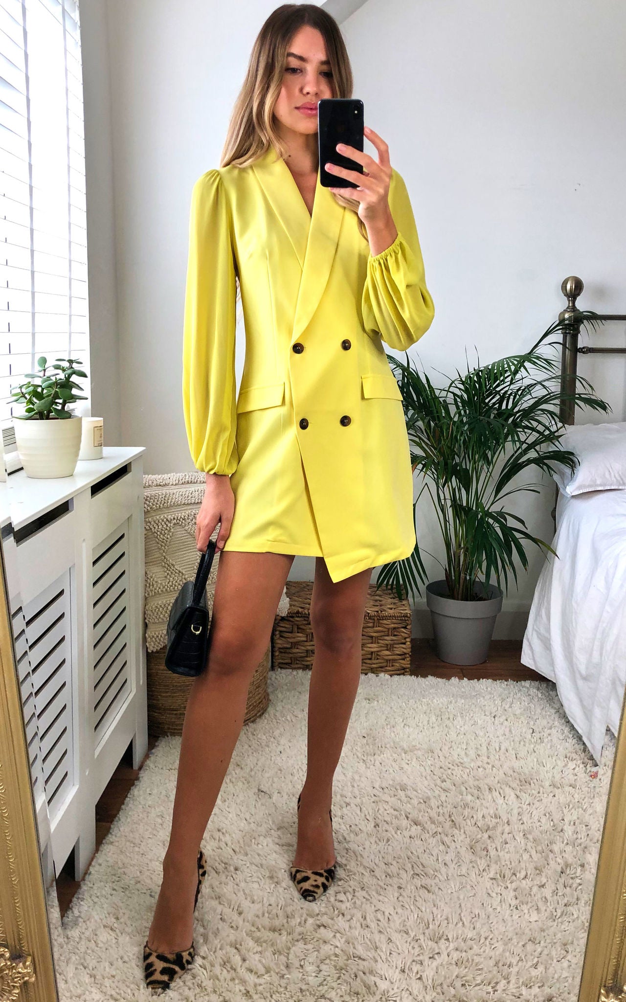 Unique21 Blazer Dress In Yellow