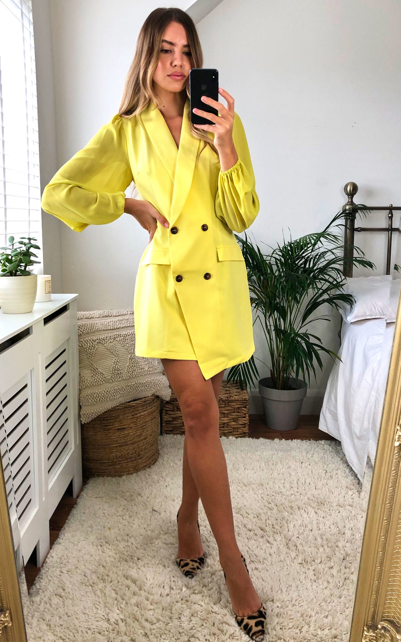 Unique21 Blazer Dress In Yellow
